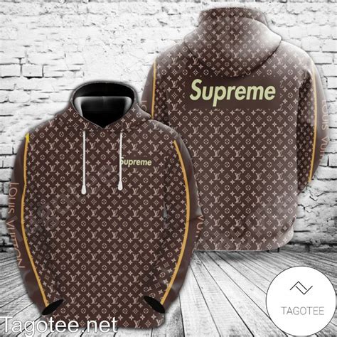 louis vuitton hoodie supreme brown